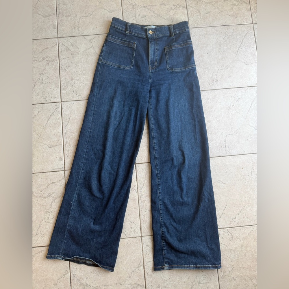 Frame Le Slim Palazzo Denim Dark Indigo Wide-Leg Jeans